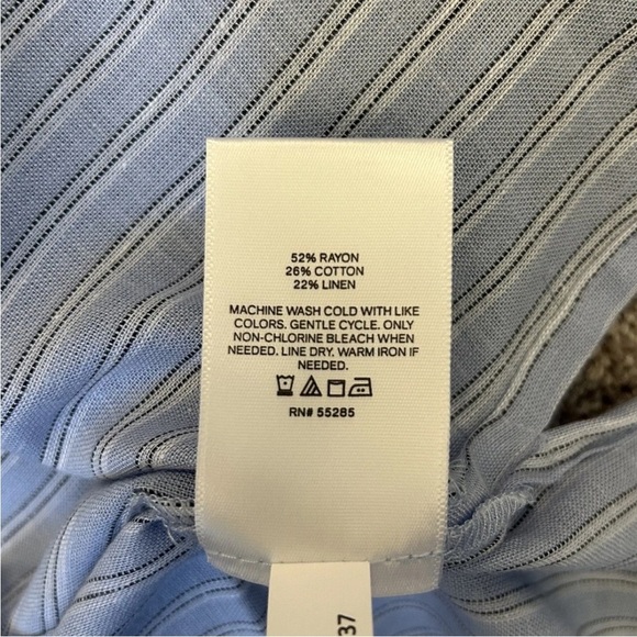 Express Women's Linen-Blend Pinstripe Sleeveless Button Up Shirt Size XL NWT $58 - Picture 16 of 16